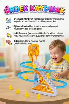 Tıfıl Toys Işıklı Sesli Müzikli 5 Parçalı ve 3 Ördekli Merdiven Çıkan Hayvan Figürlü Eğitici Oyuncak