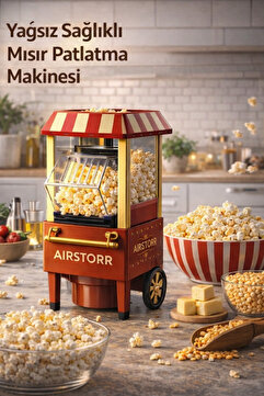 Aırstorr Mısır Patlatma Makinesi Yağsız Sağlıklı Ev Tipi Popcorn Makinesi