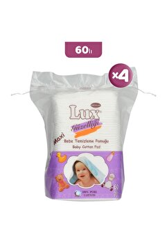 LUX Kare Bebe Temizleme Pamuğu 60' lı x 4