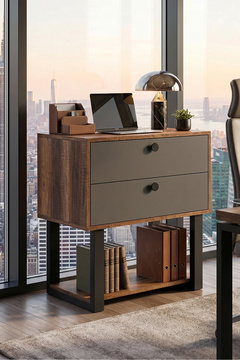 Yurudesign Marken C Ofis 2'Li Keson Metal Ayaklı Barok-Antrasit