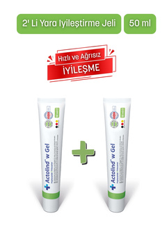 actolind W Gel 50 ml x 2 Adet | Yara Bakım ve Nemlendirici Koruyucu Jel | Yara İyileştirme Jeli