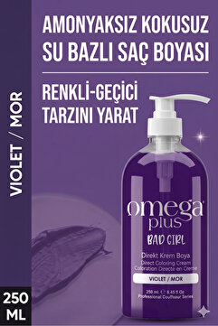 Omega Plus Bad Girl Mor Geçici-renkli Amonyaksız Saç Boyası 250 ml