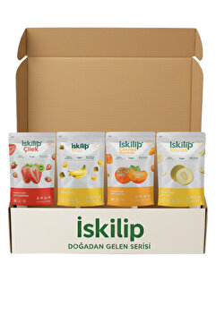 İSKİLİP Dondurularak Kurutulmuş Meyve Tanışma Paket Çilek Kavun Muz Hurması Meyve Cipsi Freeze Dried