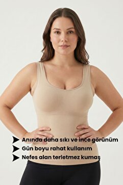 ALEXANDER HUD Kadın Toparlayıcı Korse Atlet Göğüs Göbek Bel Sıkılaştırıcı Seamless Dikişsiz Şekillendirici İki Beden İç Çamaşır Atlet Korse Ten Rengi