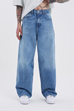 Machinist Erkek Oversize Baggy Jean Pantolon Aqua