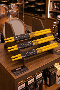 Midex GFK-801YL-3X 5A Bateri Baget Kırılmaz Polyemid Sarı Renk Davul Bageti 5A Drumsticks 6 Adet (3 Çift)