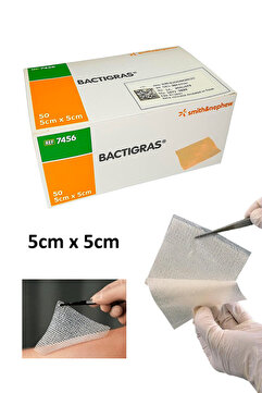 bactigras Parafinli, Antiseptik Tül Sargı, Yara ve Yanık Örtüsü, Steril Gazlı Bez (5cm x 5cm)/(10 Adet)