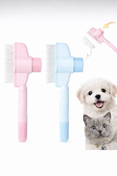 HAYHAYPETSHOP Basmalı Kedi Köpek Tüy Toplama Tarağı Tek Tuşla Temizlenen Profesyonel Kıtık Açıcı Temizleyici Fırça