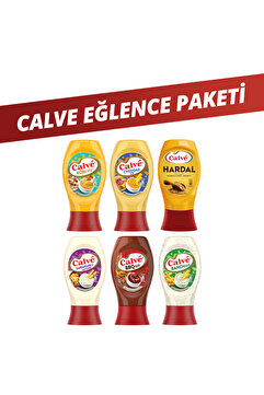 Calve Soslar Eğlence Paketi Köri Sos 260gr + Ranch Sos245gr + Barbekü Sos290gr + Hardal 250gr + Sarı