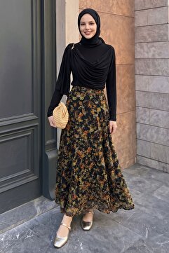 InStyle Desenli Etekli Turuncu Yoryo Takım