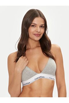 Calvin Klein Kadın Calvin Klein İmzalı Elastik Bantlı Gri Spor Sütyeni 000QF5650E P7A