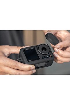 Mettzchrom Dji Osmo Action 5 / 4 / 3 uyumlu Siyah renkli Silikon kılıf Koruma Kılıfı soft case