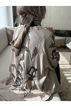 NEIRO BUTİK Boncuk İşlemeli Oversize Kimono