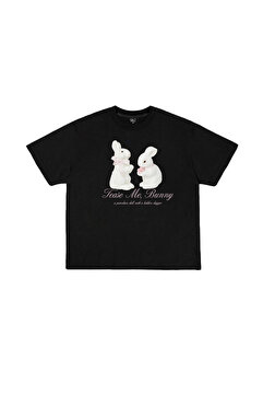 WHITE OF CREATIVE Kadın Tavşan Baskılı Tişört