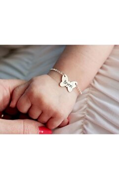 Gökdeniz 925 Kelebek Model 925 Ayar Gümüş Unisex Bebek Çocuk Künyesi
