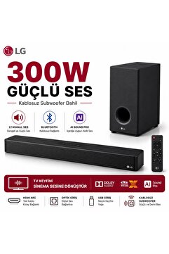 LG 300 W Ev Sineması Soundbar Ve Harici Subwoofer Sistemi Optik Ve Hdmi Arc Uyumlu Gelişmiş Ses Cihazı
