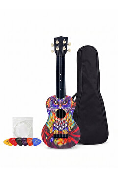 Gonzales Soprano Ukulele Tribal Baykuş Desen