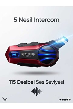 kemborn X2pro Motosiklet Kask Kulaklık Intercom Bluetooth 5.3 MÜZİK PAYLAŞIMLI Interkom 1ADET 2 kişilik Seti . 5.NESİL