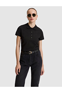 Pierre Cardin Siyah Slim Fit Pamuklu Polo Yaka Basic Tişört 50325456-VR046