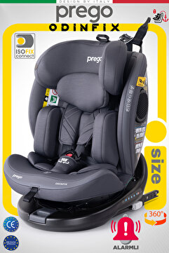Prego Odinfix Alarmlı 360 Derece Dönebilen -0-36 Kg -İ-Size Belgeli - Top Tetherlı Oto Koltuğu