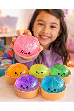 Genel Markalar 1 Adet Büyük Boy Işıklı Çin Mantısı Glitter Simli Dumpling Slow Rising Stres Oyuncağı Squishy Yumuşacık