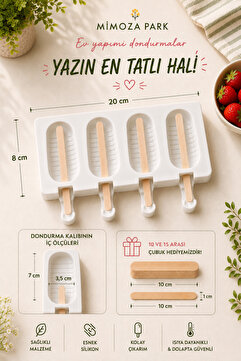 KÜÇÜK EW Silikon Magnum Dondurma Kalıbı Ve Hediye Dondurma Çubuğu