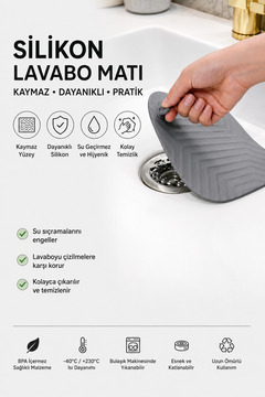 MİMOZA PARK Kare Kötü Koku Önleyici Silikon Mat Banyo Mutfak Lavabo Balkon Gider Tıpası Kapağı