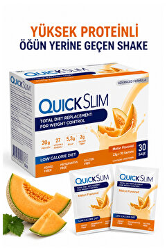 NUTRIPHARMA Quick Slim Öğün Yerine Geçen Shake - 30 Saşe Öğün Tozu - Kavun Aromalı - Protein Shake