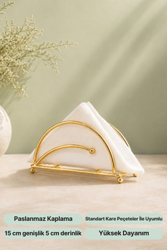 mba decor metal bending art Ahenk Model Gold Paslanmaz Dolu Demir Lüks Peçetelik Sunum Mutfak Dekorasyonu Sofra
