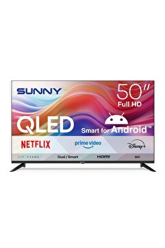 Sunny SN50QFPRL-A14S 50" 126 Ekran Uydu Alıcılı Full HD Android Smart QLED TV - Siyah