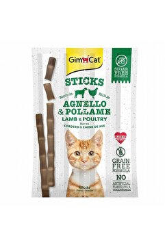 Gimcat Sticks Kuzulu ve Tavuklu Tahılsız Kedi Ödül Çubukları 20 Gr