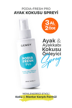 GENDY Podia-Fresh Pro - Ayak ve Ayakkabı Kokusu Önleyici, Bakteri Karşıtı ve Anında Ferahlatıcı Ayak Bakım Spreyi 100 ML