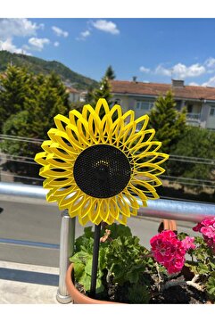 Yakamoz 3d Ayçiçeği Görünümlü Rüzgar Gülü Açık Sarı