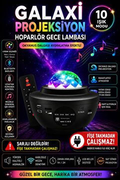 nextbuy Yıldızlı Projektör Tavan Bulutsu Galaxy Lazer Işıklı Disko Topu Bluetooth Hoparlör Parti Led Lambası