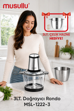 Musullu Rondo Doğrayıcı 3 Lt 6 Bıçaklı Msl-1222-3