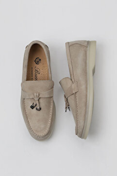 Bueno Shoes Bej Süet Kadın Günlük Ayakkabı 05ws101