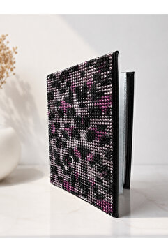 Oasis Life Pembe Taşlı Leopar Desenli Ruhsat Kılıf Kabı Bekaks