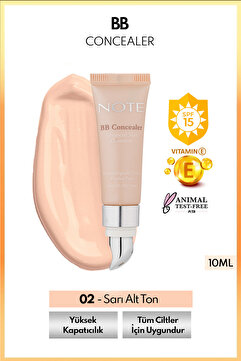 Note Cosmetics Bb Concealer Spf 15 Yoğun Kapatıcı Metal Başlıklı Göz Altı Kapatıcısı - 02 Orta Açık