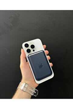 TEKNOLABTR Magsafe Mıknatıslı Kartlık Deri Cüzdan Lacivert