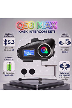 leeways Q58 Max 500m Telsiz Mesafeli Motosiklet Kaskı İnterkom Çift Sürücü İletişimi Mp3 FM Radyo