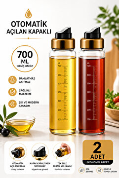 Comprox 2 Adet (ISIYA DAYANIKLI) Cam Yağlık Damlatmaz Yağlık Bakır Tik Tak Kapaklı