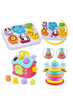 SAZE Bebek Bultak Ev+sallanan Halkalar+dede, Sevimli Hayvanlar Bultak+zeka Geliştirici Set Oyun Setle