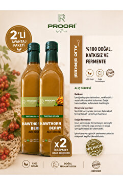 Proori Yıllanmış Alıç Sirkesi İçilebilir Doğal Fermantasyon Canlı Sirke 500 Ml İkili set