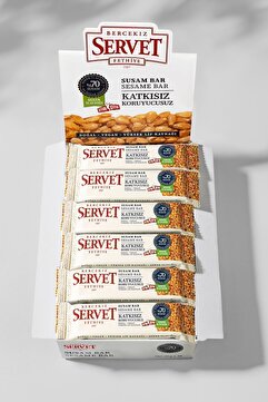 BERCEKIZ SERVET ŞEKERLEME Şeker İlavesiz Susam Krokan Bar 480 gr (24 x 20 gr) - 24 lü paket