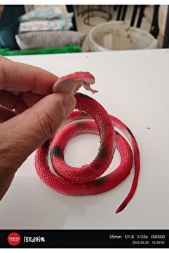 ASLANKAR 70 cm elastik gerçekçi Yılan kırmızı renk hayvan fiğürü