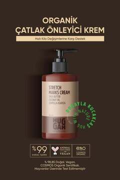 Huggah Organik Doğal Çatlak Önleyici Cilt Bakım Kremi 180ml – Yoğun Nemlendirici Onarıcı – Tüm Ciltler Için