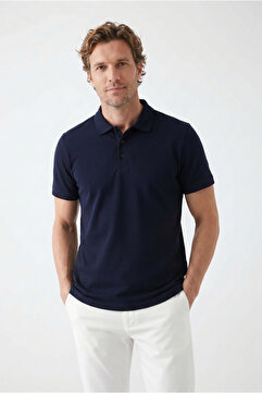 Kiğılı Polo Yaka Regular Fit Nakışlı Pamuklu Tişört