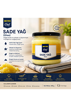Metro Chef Sade Yağ Inek, Sade Yağ, Ghee Yağ, Ghee Yağı 250g - Des Biens