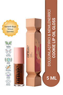 ORNATE Cookie Lip Oil Gloss Dolgunlaştırıcı Efekt , Nemlendirici, Parlatıcı Simli Dudak Yağı Kurabiye 5 ml