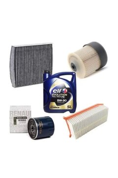 Elf Clio 4 Yağ Bakım Filtre Seti 1.5 Dci Hava859-599yağ-567polen-SF6006mazot- 5w30 5Lt